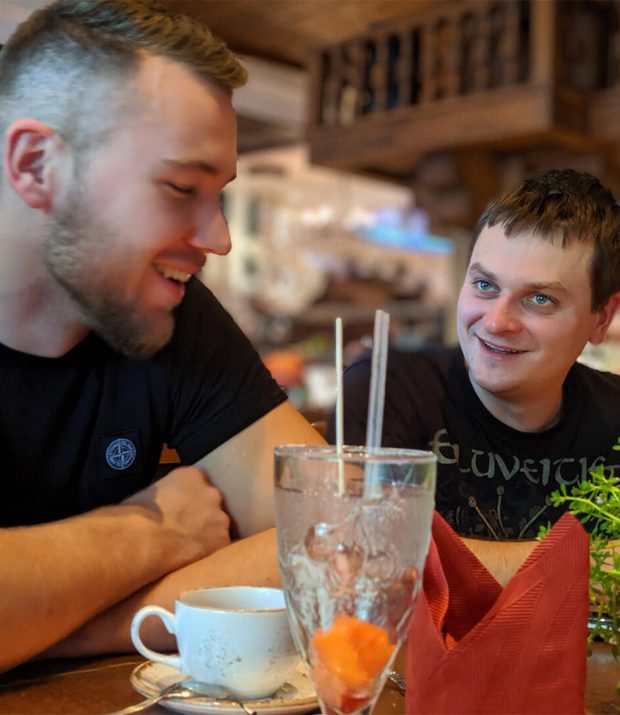 Djordje et Pierre au restaurant d'Europa Park au séminaire 2019