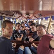 Equipe PP dans un train à Europa Park au séminaire 2019