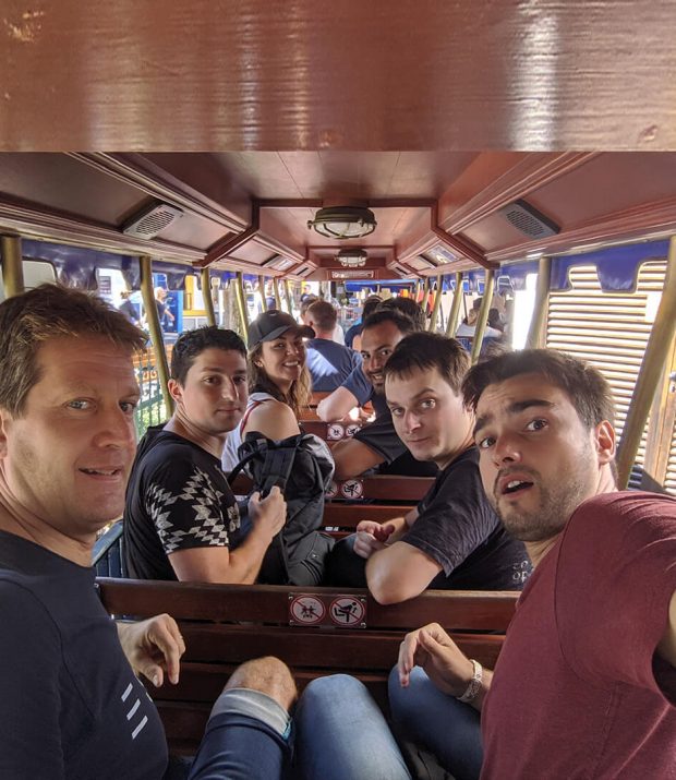 Equipe PP dans un train à Europa Park au séminaire 2019